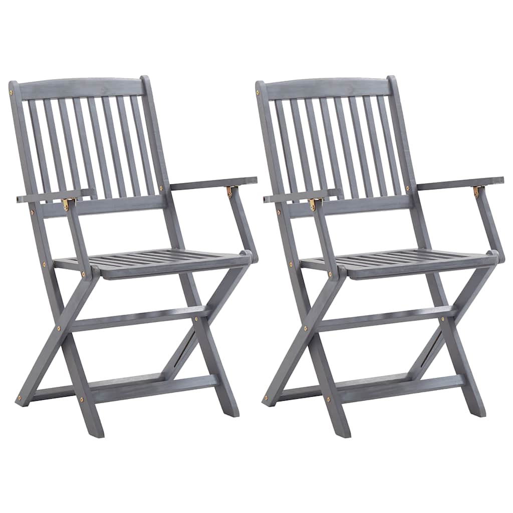 Tuinstoelen 2 st inklapbaar met kussens massief acaciahout is nu te koop bij PeponiXL, paradijselijk wonen!