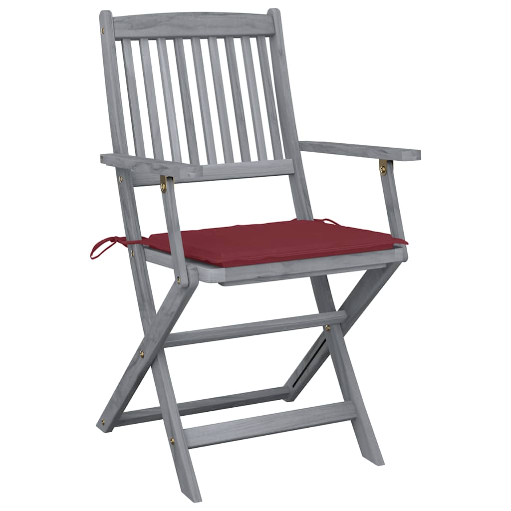 Tuinstoelen 2 st inklapbaar met kussens massief acaciahout is nu te koop bij PeponiXL, paradijselijk wonen!