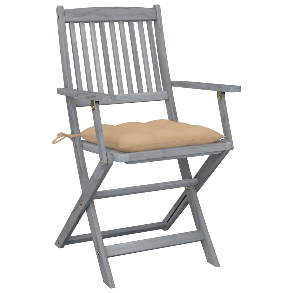 Tuinstoelen 2 st inklapbaar met kussens massief acaciahout is nu te koop bij PeponiXL, paradijselijk wonen!