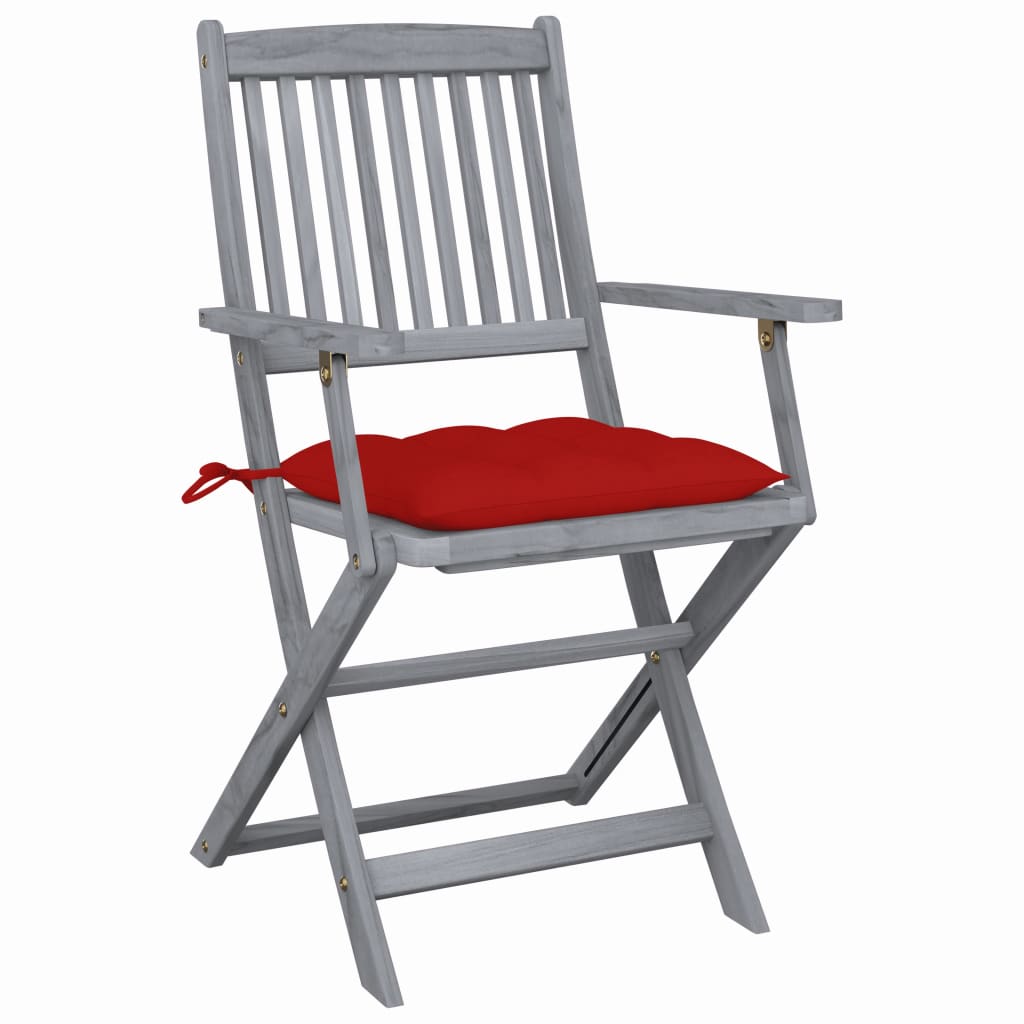Tuinstoelen 2 st inklapbaar met kussens massief acaciahout is nu te koop bij PeponiXL, paradijselijk wonen!