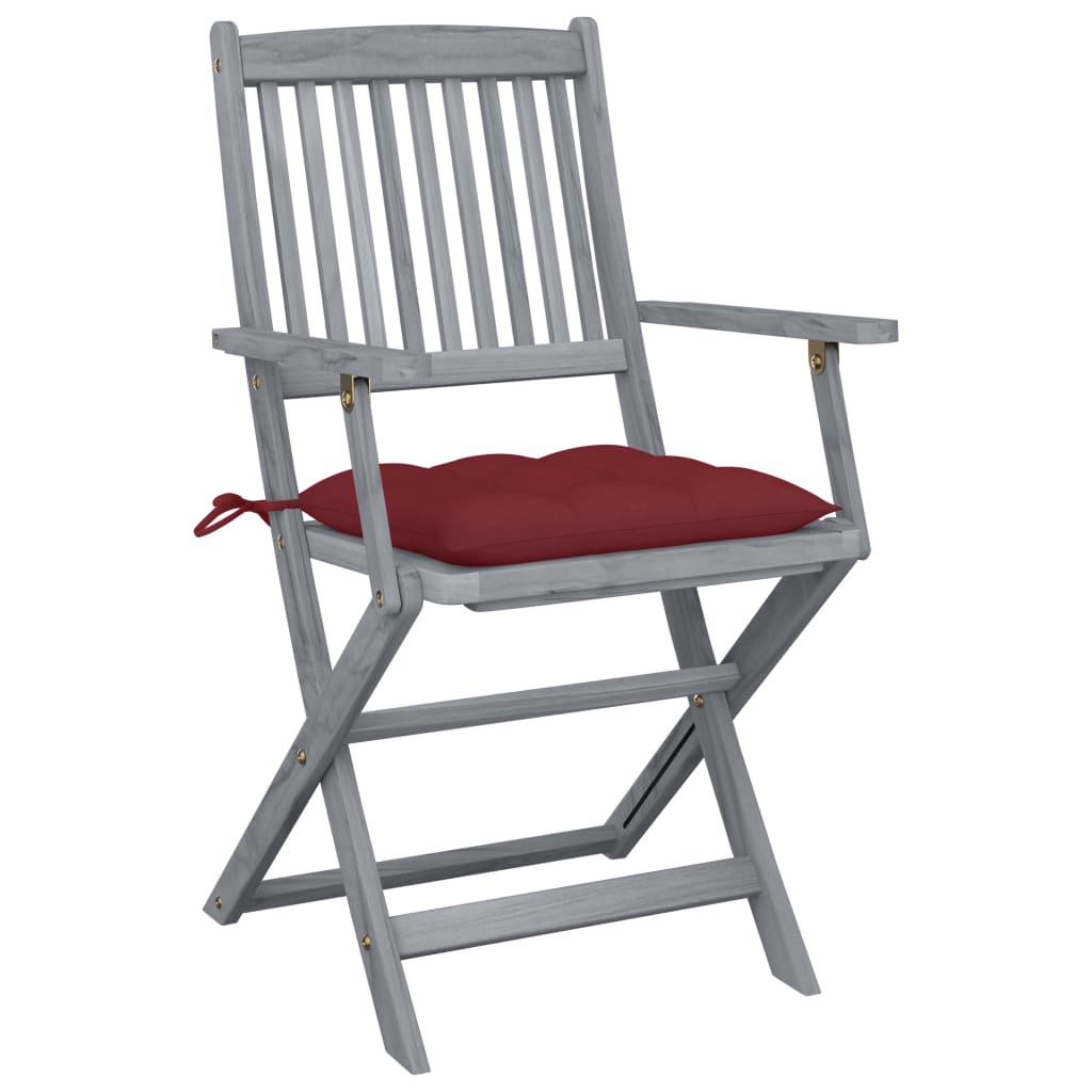 Tuinstoelen 2 st inklapbaar met kussens massief acaciahout is nu te koop bij PeponiXL, paradijselijk wonen!