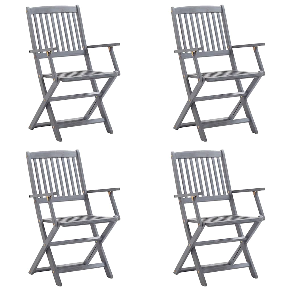 Tuinstoelen 4 st inklapbaar met kussens massief acaciahout is nu te koop bij PeponiXL, paradijselijk wonen!