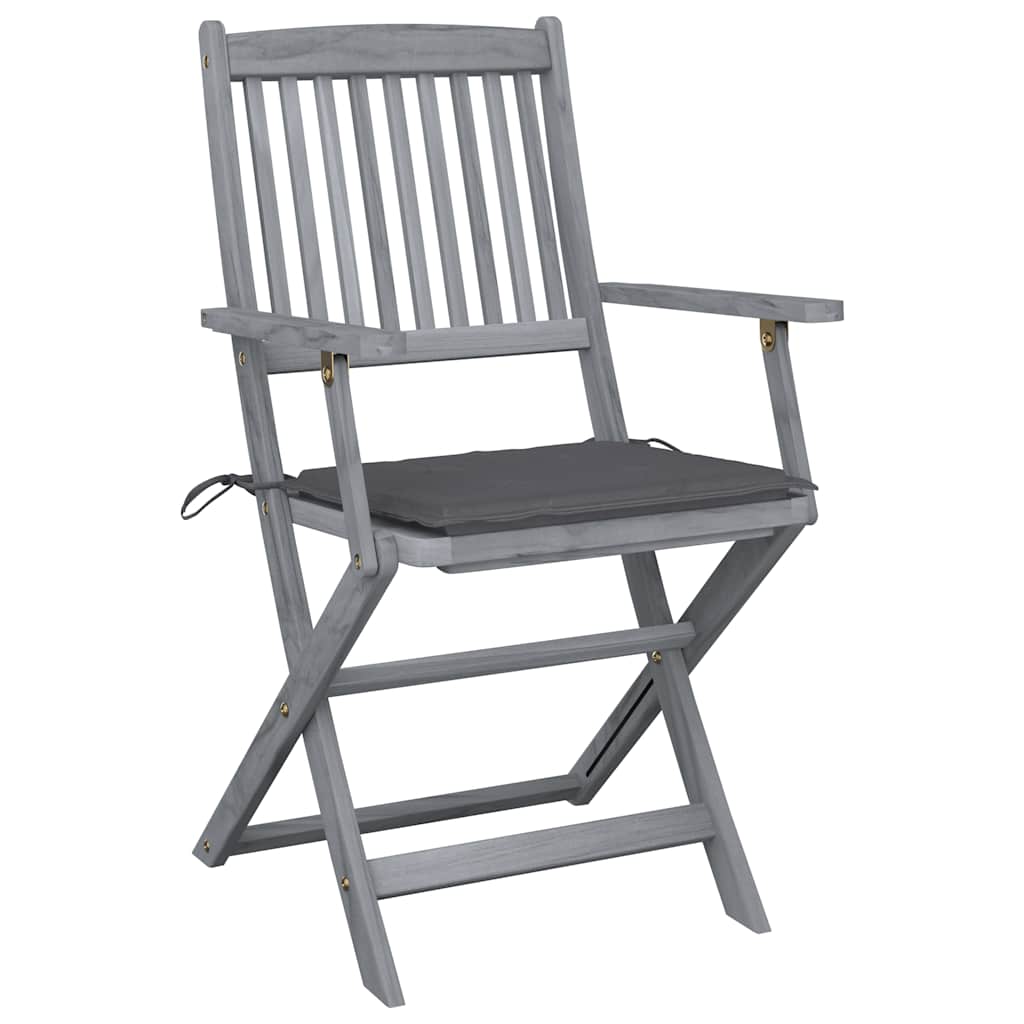 Tuinstoelen 4 st inklapbaar met kussens massief acaciahout is nu te koop bij PeponiXL, paradijselijk wonen!