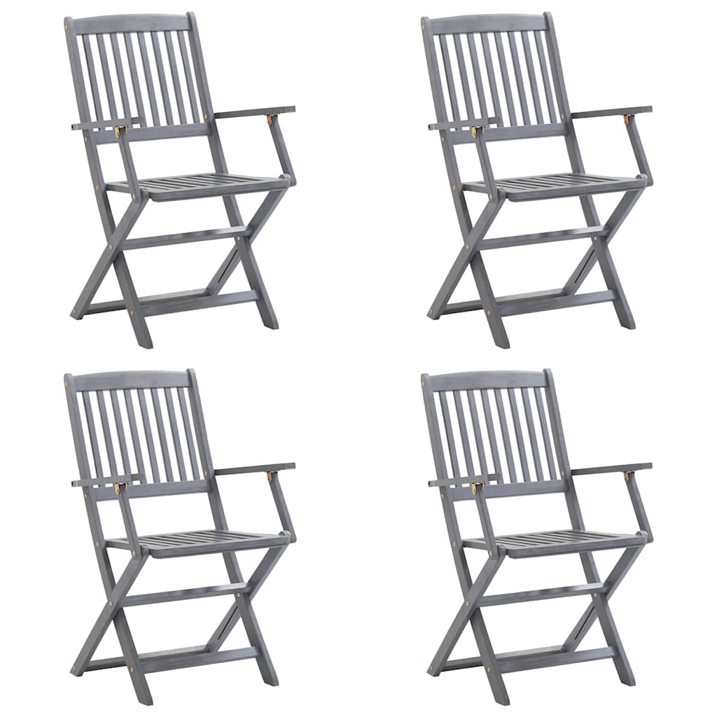 Tuinstoelen 4 st inklapbaar met kussens massief acaciahout is nu te koop bij PeponiXL, paradijselijk wonen!