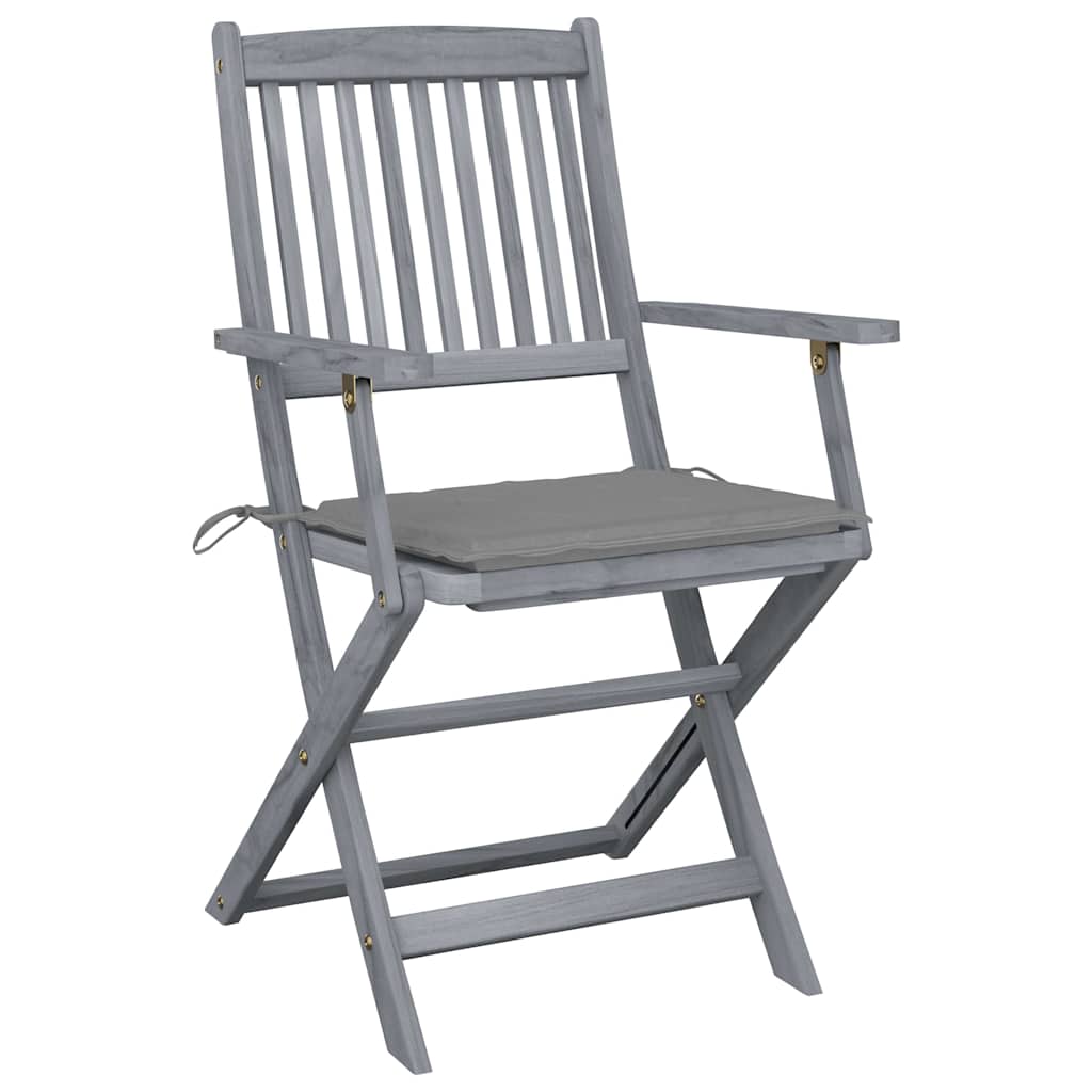 Tuinstoelen 4 st inklapbaar met kussens massief acaciahout is nu te koop bij PeponiXL, paradijselijk wonen!