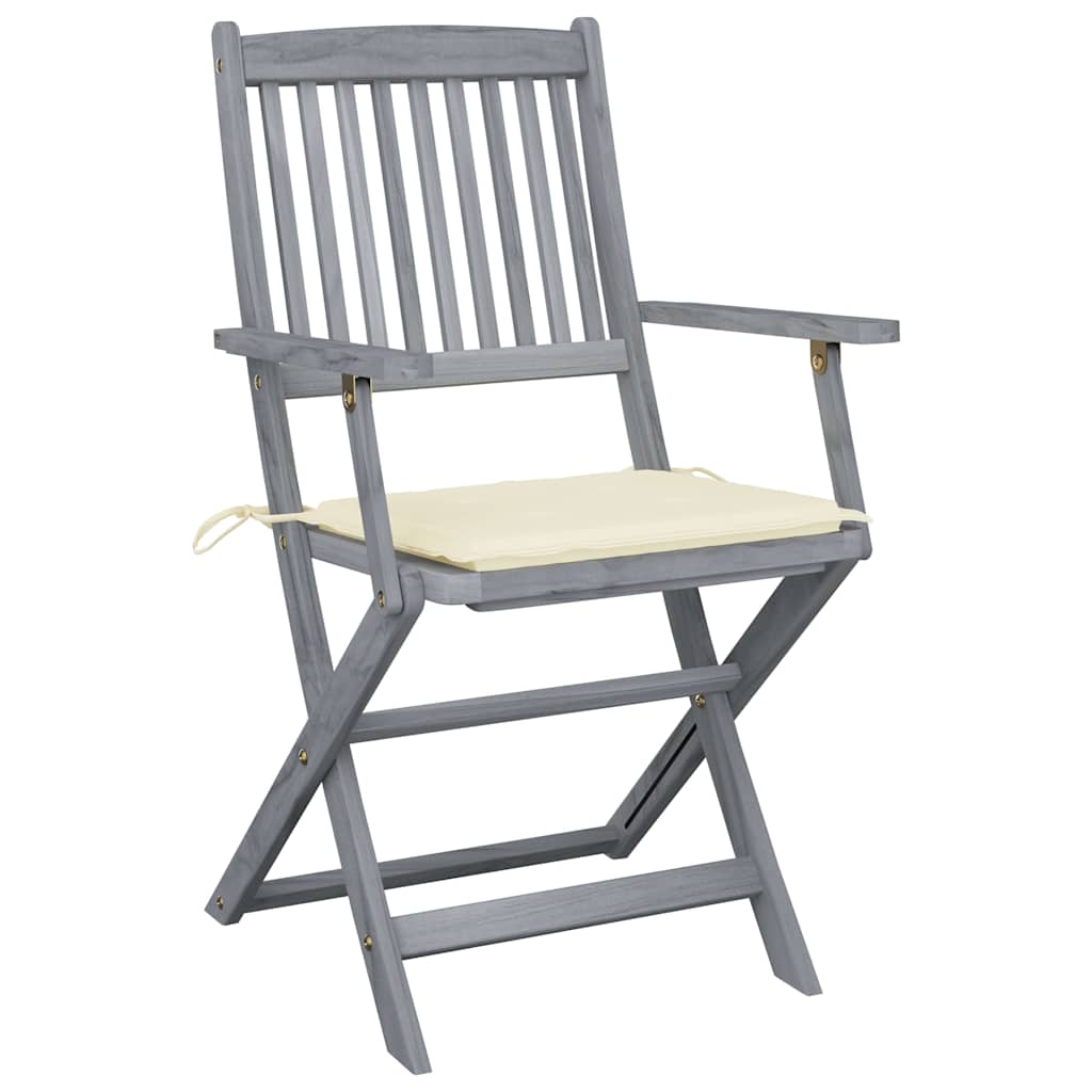 Tuinstoelen 4 st inklapbaar met kussens massief acaciahout is nu te koop bij PeponiXL, paradijselijk wonen!
