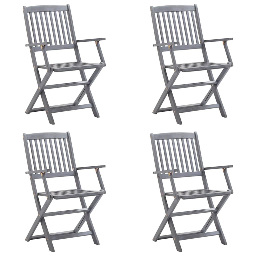 Tuinstoelen 4 st inklapbaar met kussens massief acaciahout is nu te koop bij PeponiXL, paradijselijk wonen!