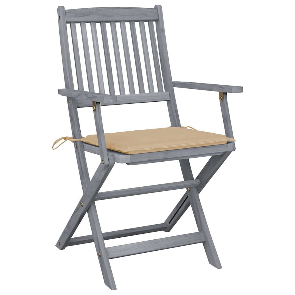 Tuinstoelen 4 st inklapbaar met kussens massief acaciahout is nu te koop bij PeponiXL, paradijselijk wonen!