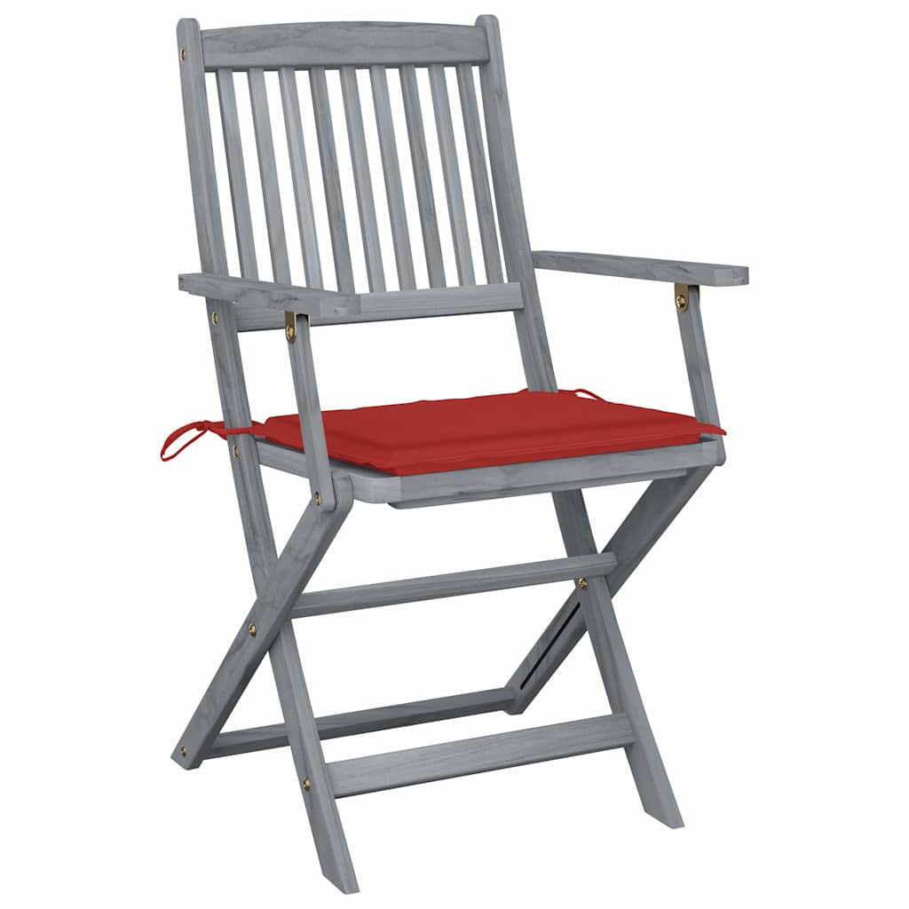 Tuinstoelen 4 st inklapbaar met kussens massief acaciahout is nu te koop bij PeponiXL, paradijselijk wonen!