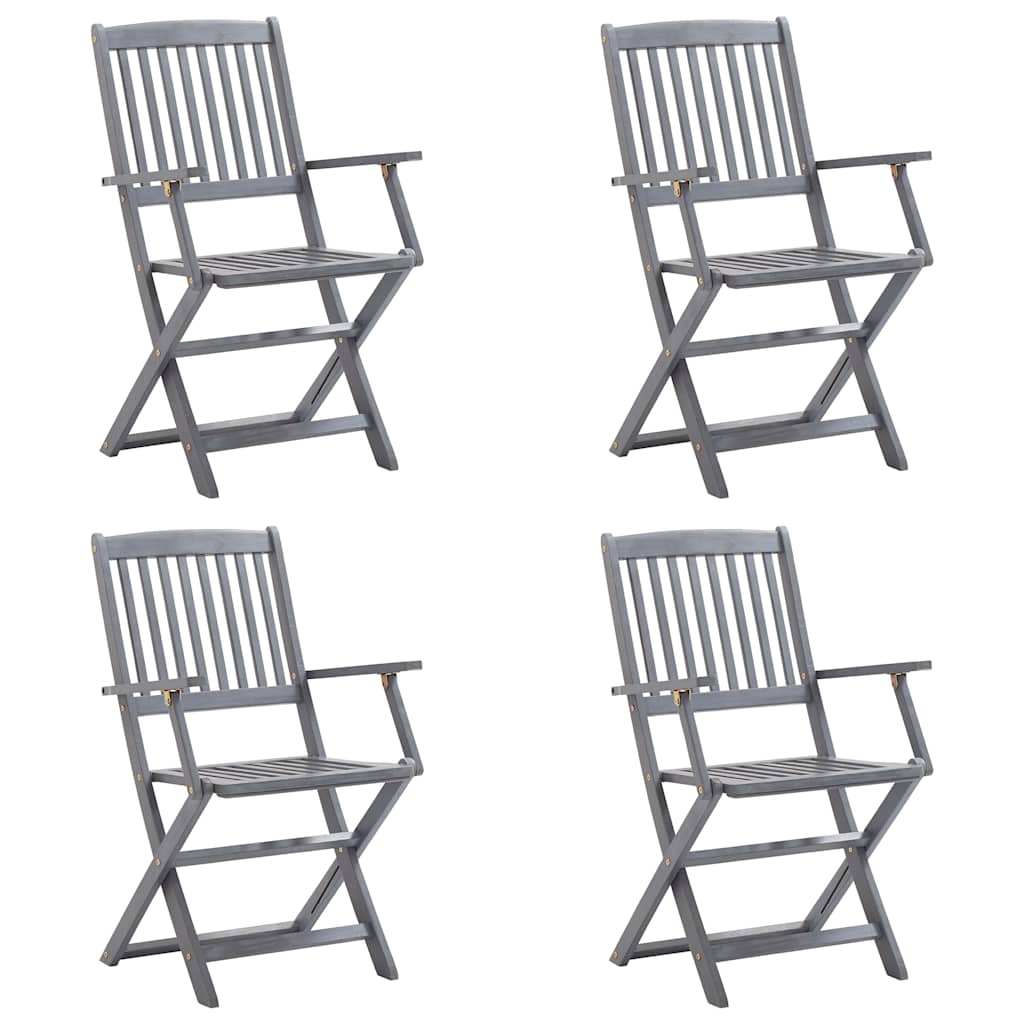 Tuinstoelen 4 st inklapbaar met kussens massief acaciahout is nu te koop bij PeponiXL, paradijselijk wonen!