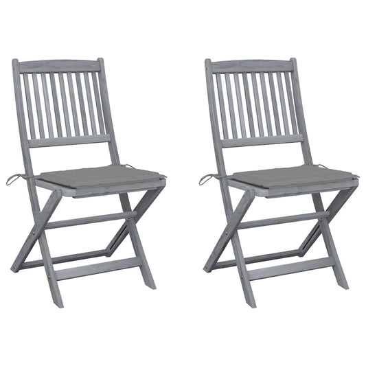 Tuinstoelen 2 st inklapbaar met kussens massief acaciahout is nu te koop bij PeponiXL, paradijselijk wonen!