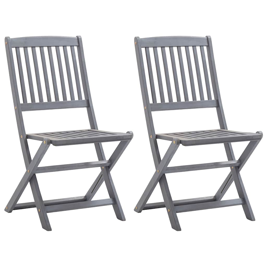 Tuinstoelen 2 st inklapbaar met kussens massief acaciahout is nu te koop bij PeponiXL, paradijselijk wonen!