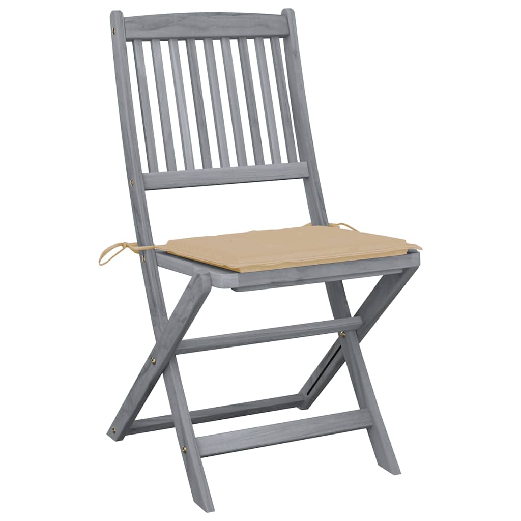 Tuinstoelen 2 st inklapbaar met kussens massief acaciahout is nu te koop bij PeponiXL, paradijselijk wonen!