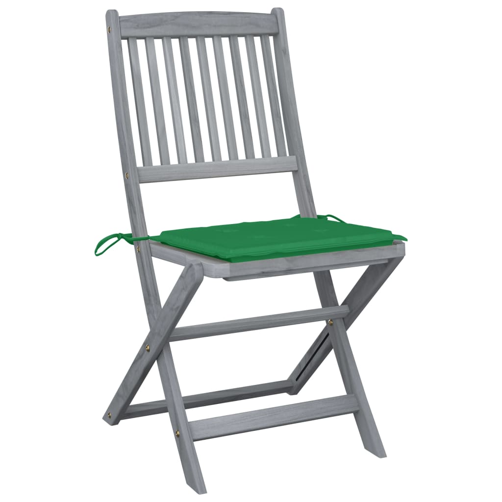 Tuinstoelen 2 st inklapbaar met kussens massief acaciahout is nu te koop bij PeponiXL, paradijselijk wonen!