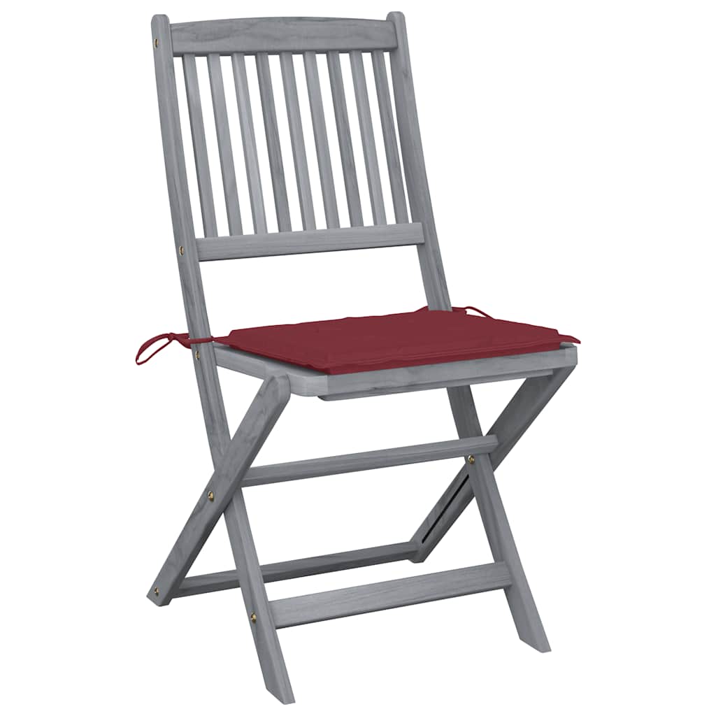 Tuinstoelen 2 st inklapbaar met kussens massief acaciahout is nu te koop bij PeponiXL, paradijselijk wonen!