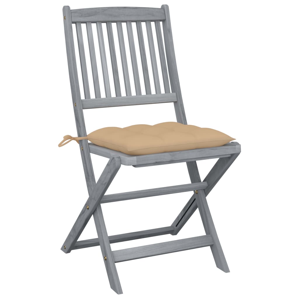 Tuinstoelen 2 st inklapbaar met kussens massief acaciahout is nu te koop bij PeponiXL, paradijselijk wonen!