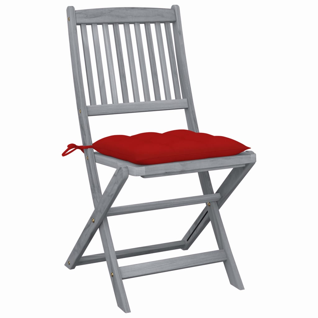 Tuinstoelen 2 st inklapbaar met kussens massief acaciahout is nu te koop bij PeponiXL, paradijselijk wonen!
