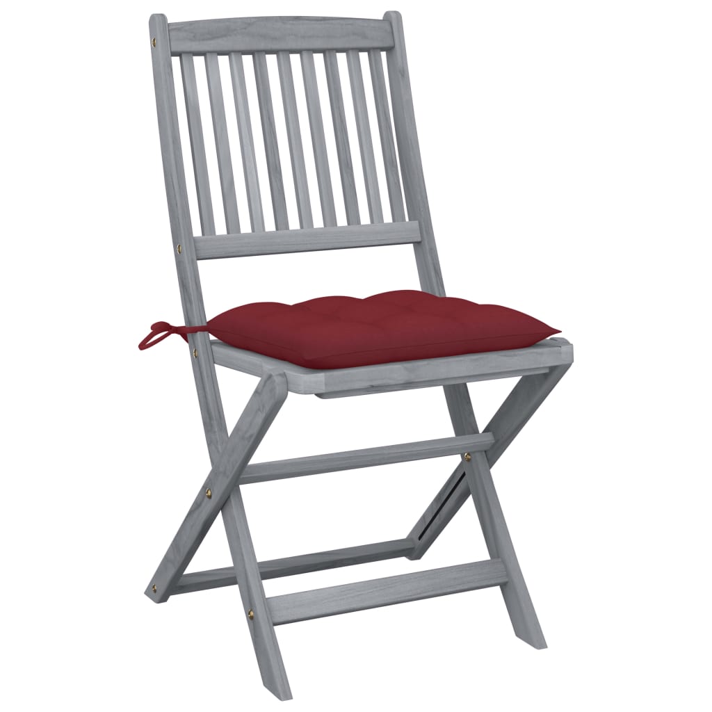 Tuinstoelen 2 st inklapbaar met kussens massief acaciahout is nu te koop bij PeponiXL, paradijselijk wonen!