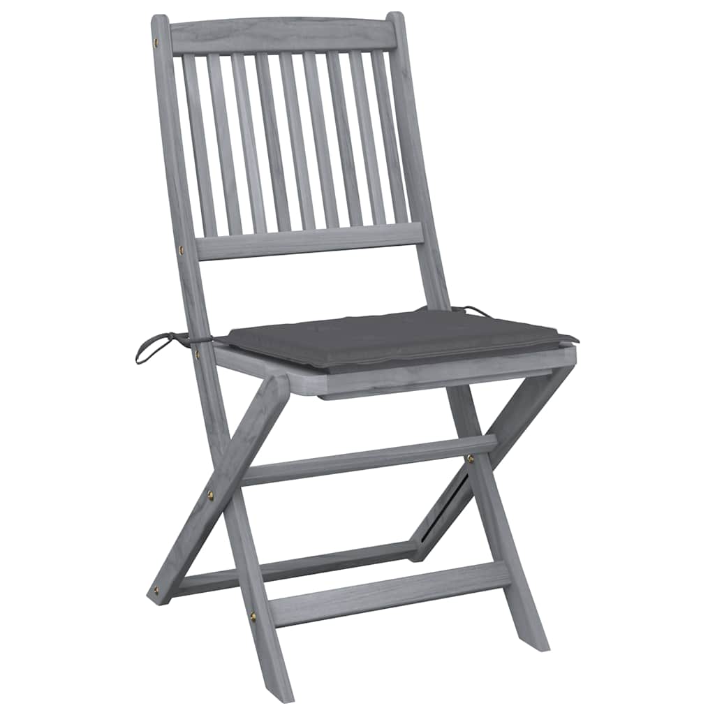 Tuinstoelen 4 st inklapbaar met kussens massief acaciahout is nu te koop bij PeponiXL, paradijselijk wonen!