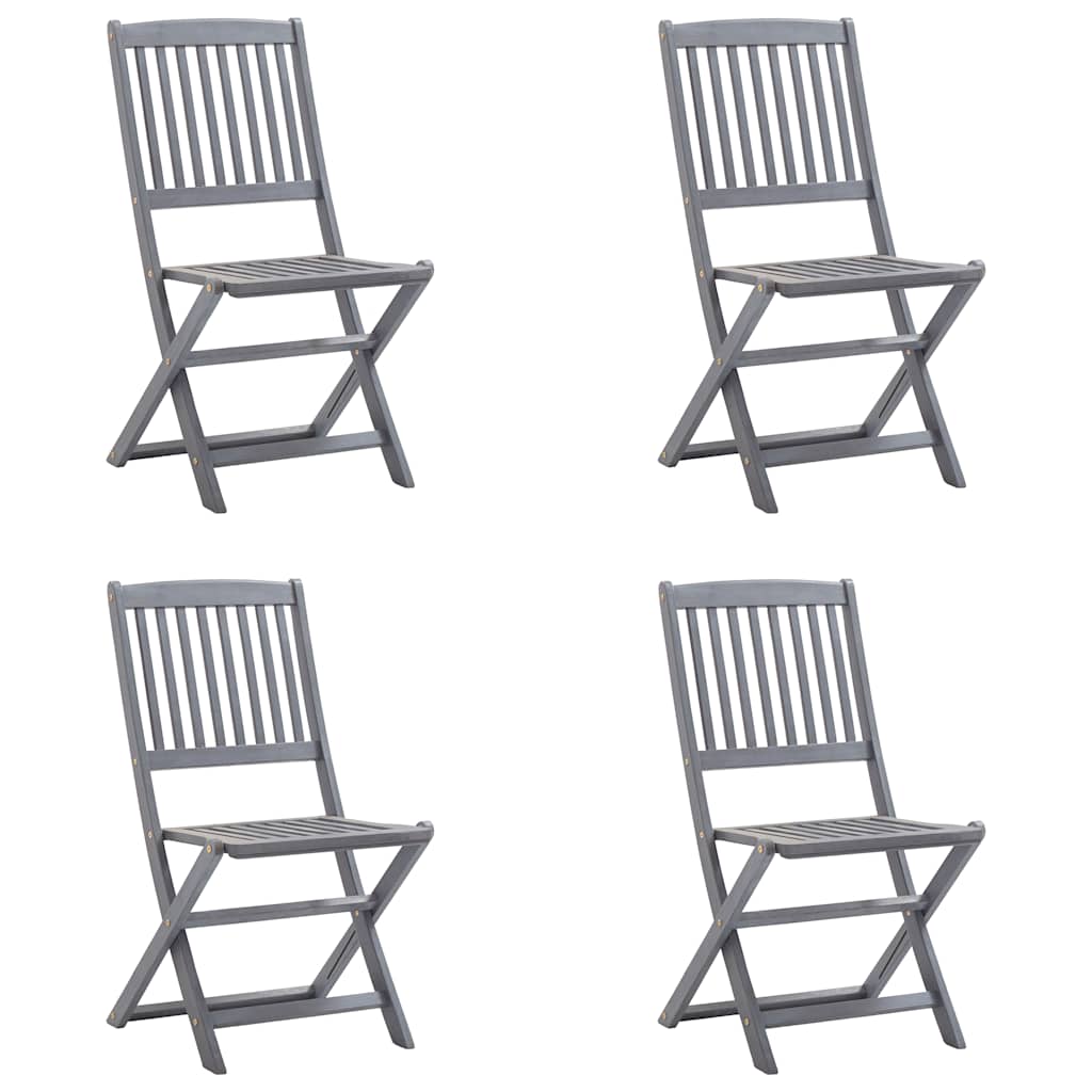 Tuinstoelen 4 st inklapbaar met kussens massief acaciahout is nu te koop bij PeponiXL, paradijselijk wonen!