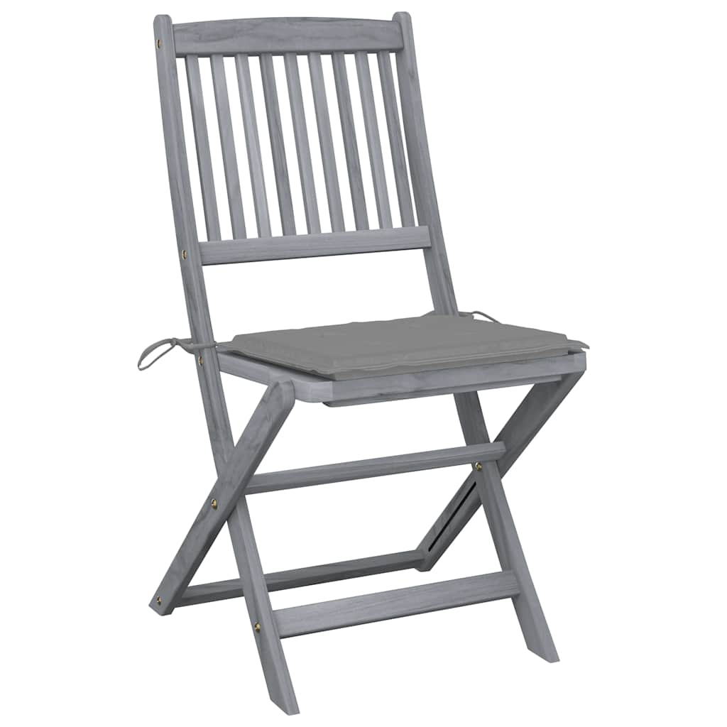Tuinstoelen 4 st inklapbaar met kussens massief acaciahout is nu te koop bij PeponiXL, paradijselijk wonen!
