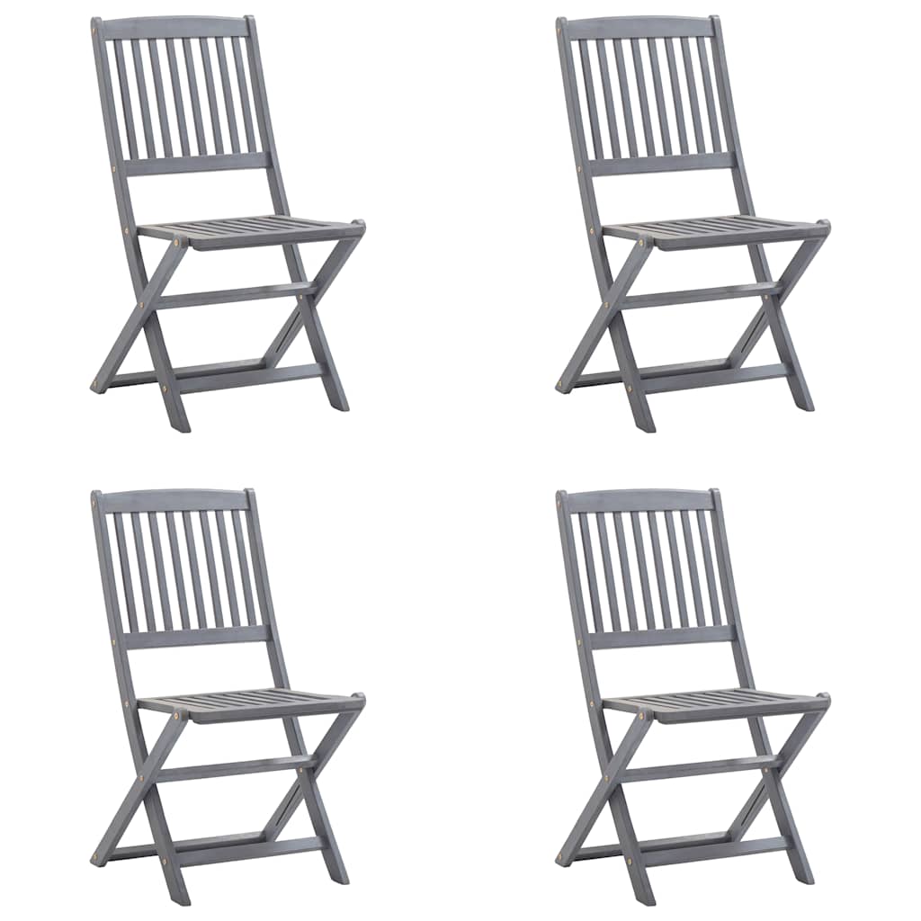 Tuinstoelen 4 st inklapbaar met kussens massief acaciahout is nu te koop bij PeponiXL, paradijselijk wonen!