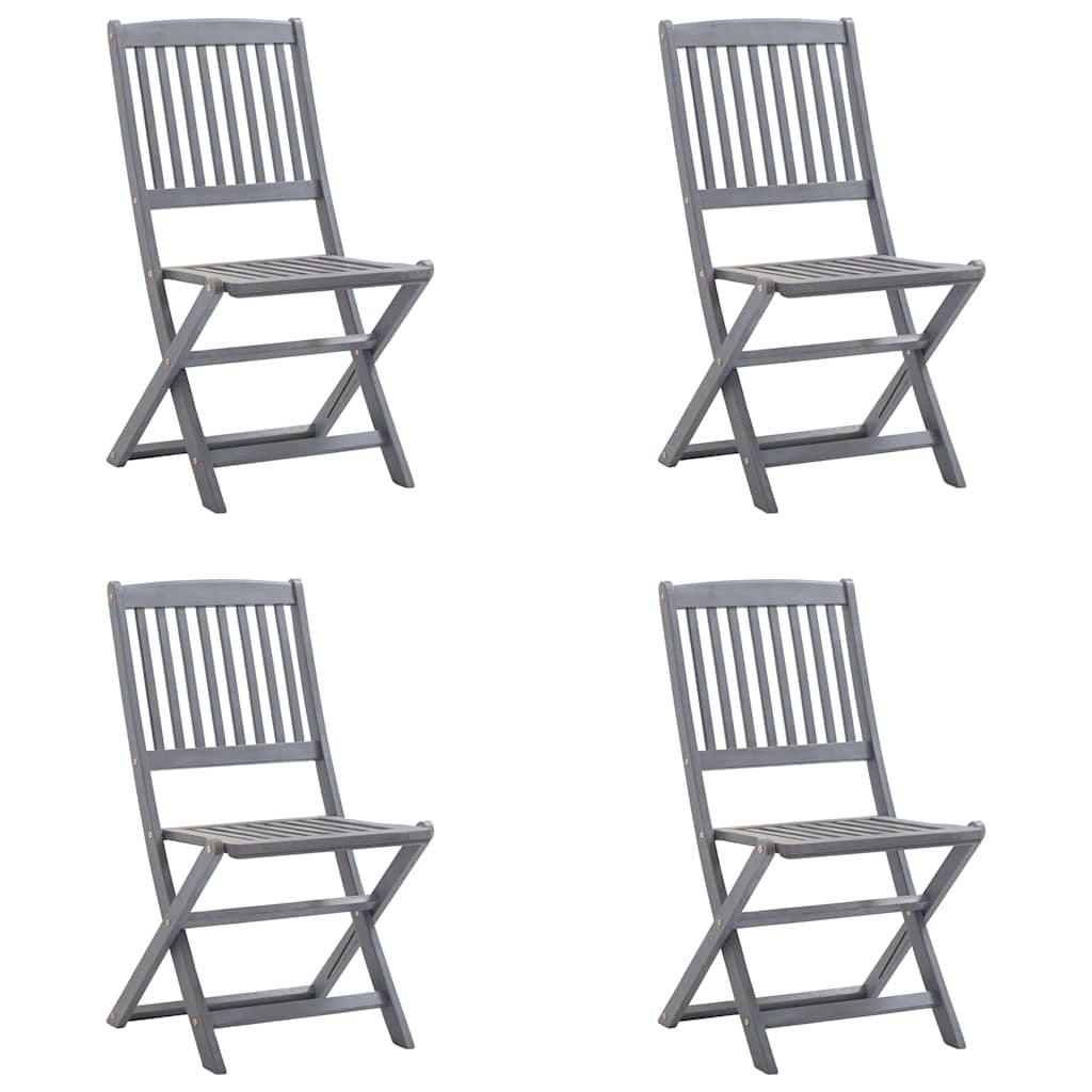 Tuinstoelen 4 st inklapbaar met kussens massief acaciahout is nu te koop bij PeponiXL, paradijselijk wonen!