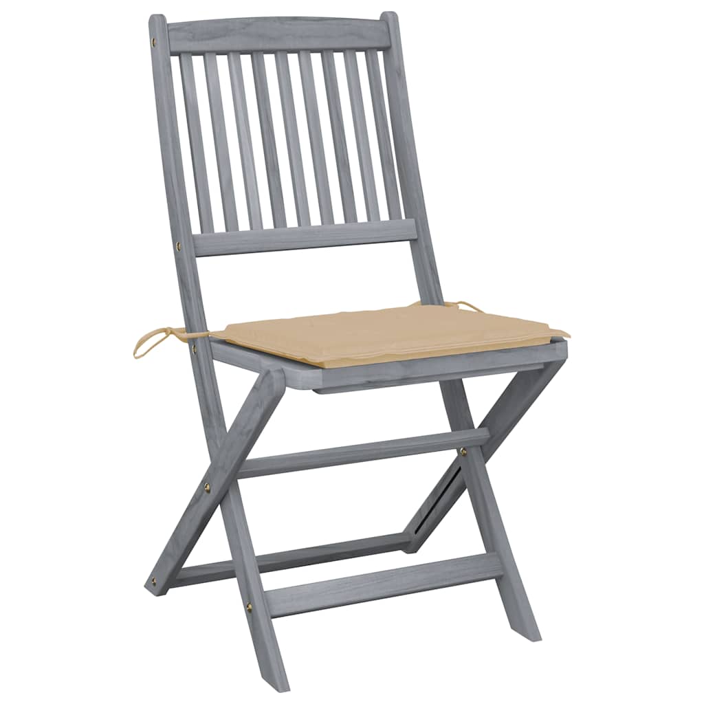 Tuinstoelen 4 st inklapbaar met kussens massief acaciahout is nu te koop bij PeponiXL, paradijselijk wonen!
