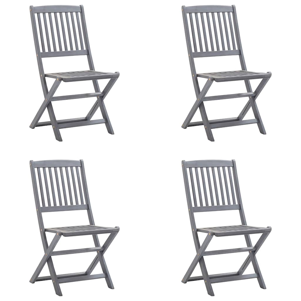 Tuinstoelen 4 st inklapbaar met kussens massief acaciahout is nu te koop bij PeponiXL, paradijselijk wonen!
