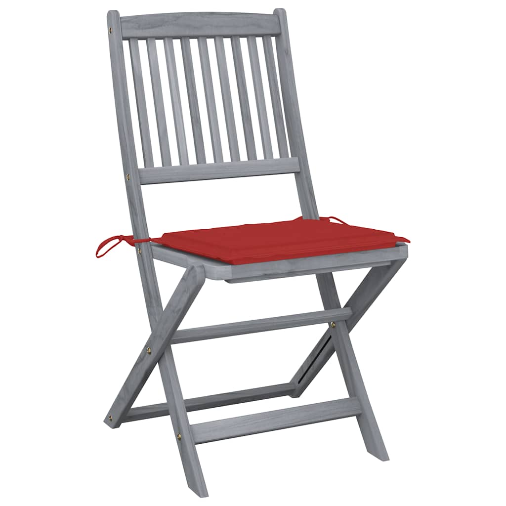 Tuinstoelen 4 st inklapbaar met kussens massief acaciahout is nu te koop bij PeponiXL, paradijselijk wonen!