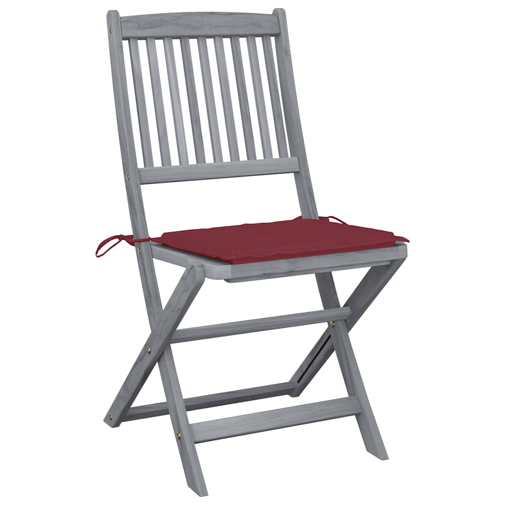 Tuinstoelen 4 st inklapbaar met kussens massief acaciahout is nu te koop bij PeponiXL, paradijselijk wonen!