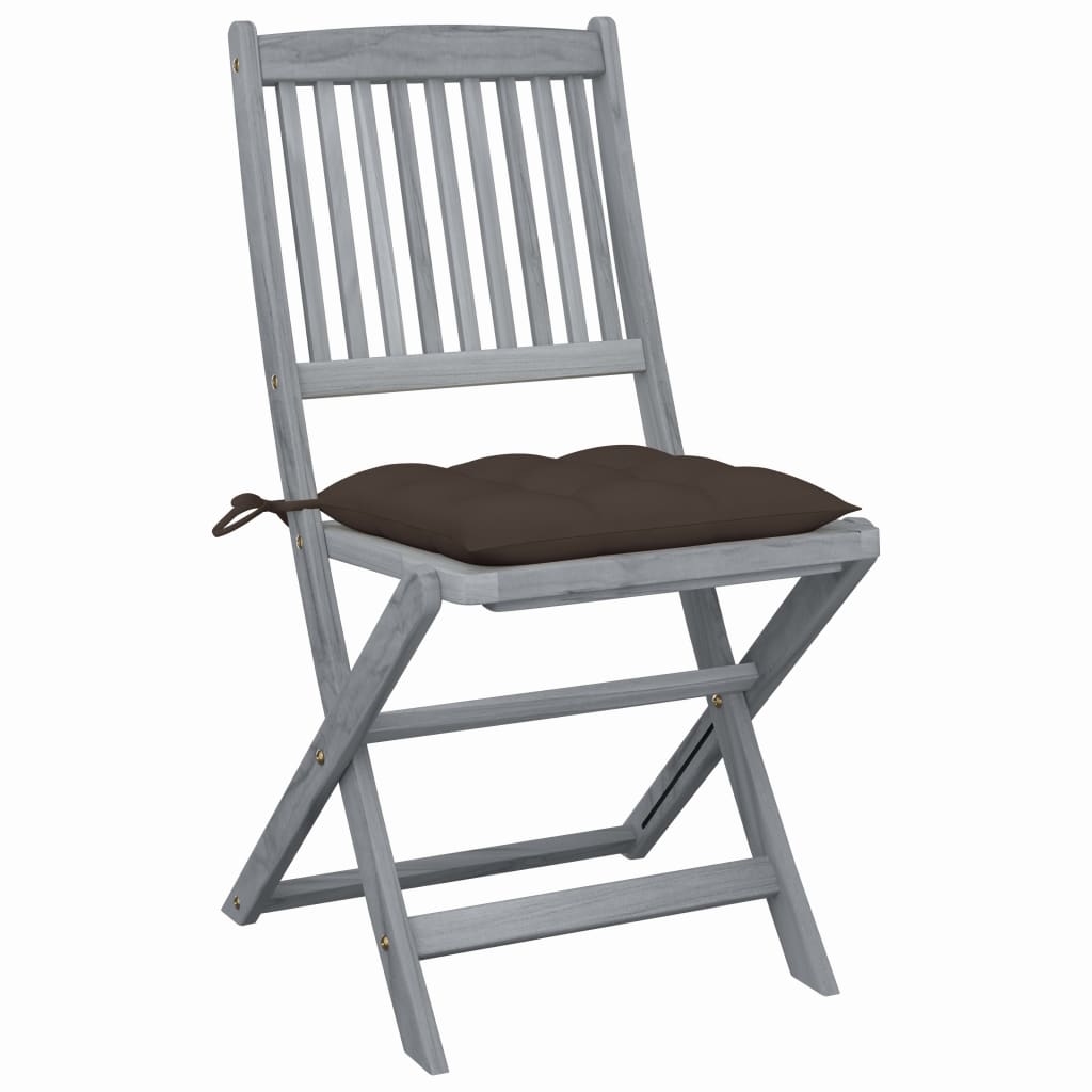 Tuinstoelen 4 st inklapbaar met kussens massief acaciahout is nu te koop bij PeponiXL, paradijselijk wonen!