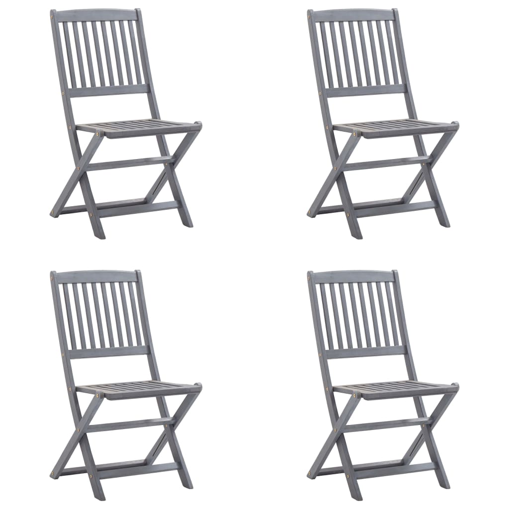 Tuinstoelen 4 st inklapbaar met kussens massief acaciahout is nu te koop bij PeponiXL, paradijselijk wonen!