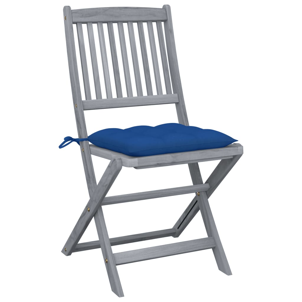Tuinstoelen 4 st inklapbaar met kussens massief acaciahout is nu te koop bij PeponiXL, paradijselijk wonen!