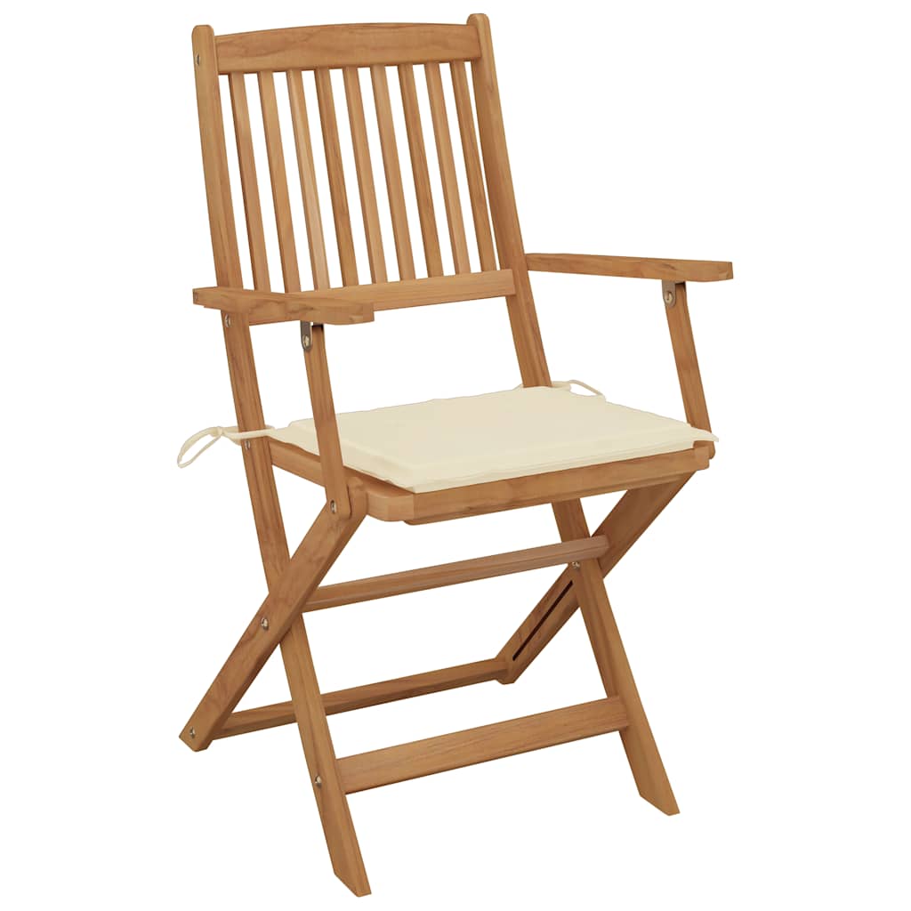 Tuinstoelen 2 st inklapbaar met kussens massief acaciahout is nu te koop bij PeponiXL, paradijselijk wonen!