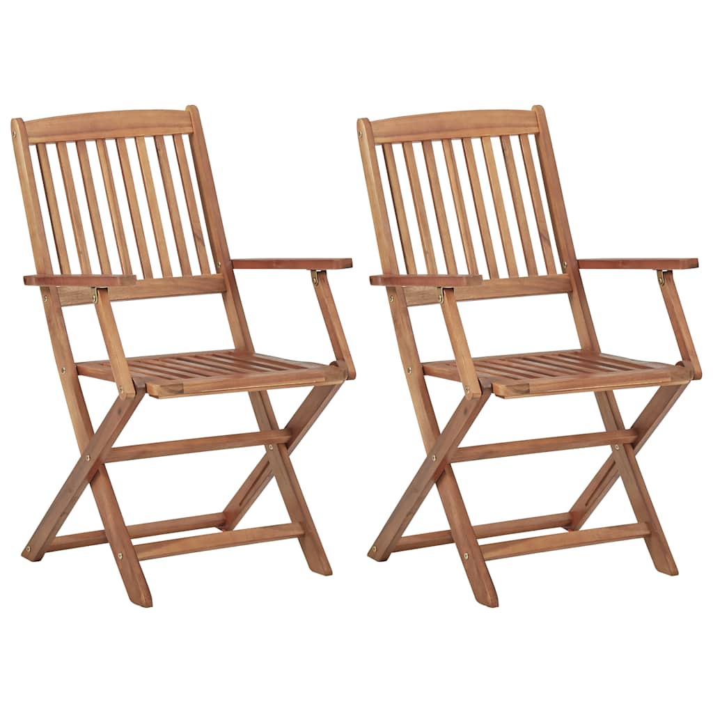 Tuinstoelen 2 st inklapbaar met kussens massief acaciahout is nu te koop bij PeponiXL, paradijselijk wonen!