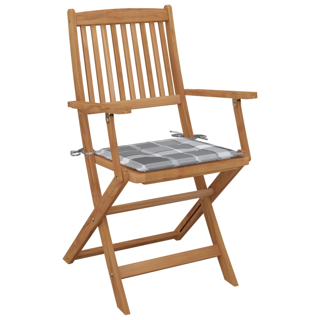 Tuinstoelen 2 st inklapbaar met kussens massief acaciahout is nu te koop bij PeponiXL, paradijselijk wonen!