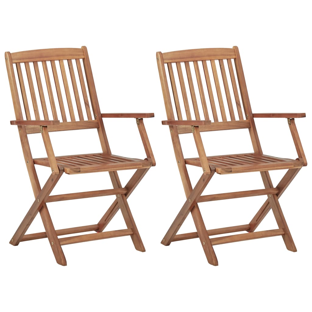 Tuinstoelen 2 st inklapbaar met kussens massief acaciahout is nu te koop bij PeponiXL, paradijselijk wonen!