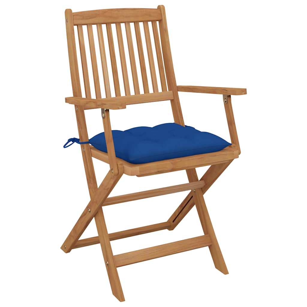 Tuinstoelen 4 st inklapbaar met kussens massief acaciahout is nu te koop bij PeponiXL, paradijselijk wonen!