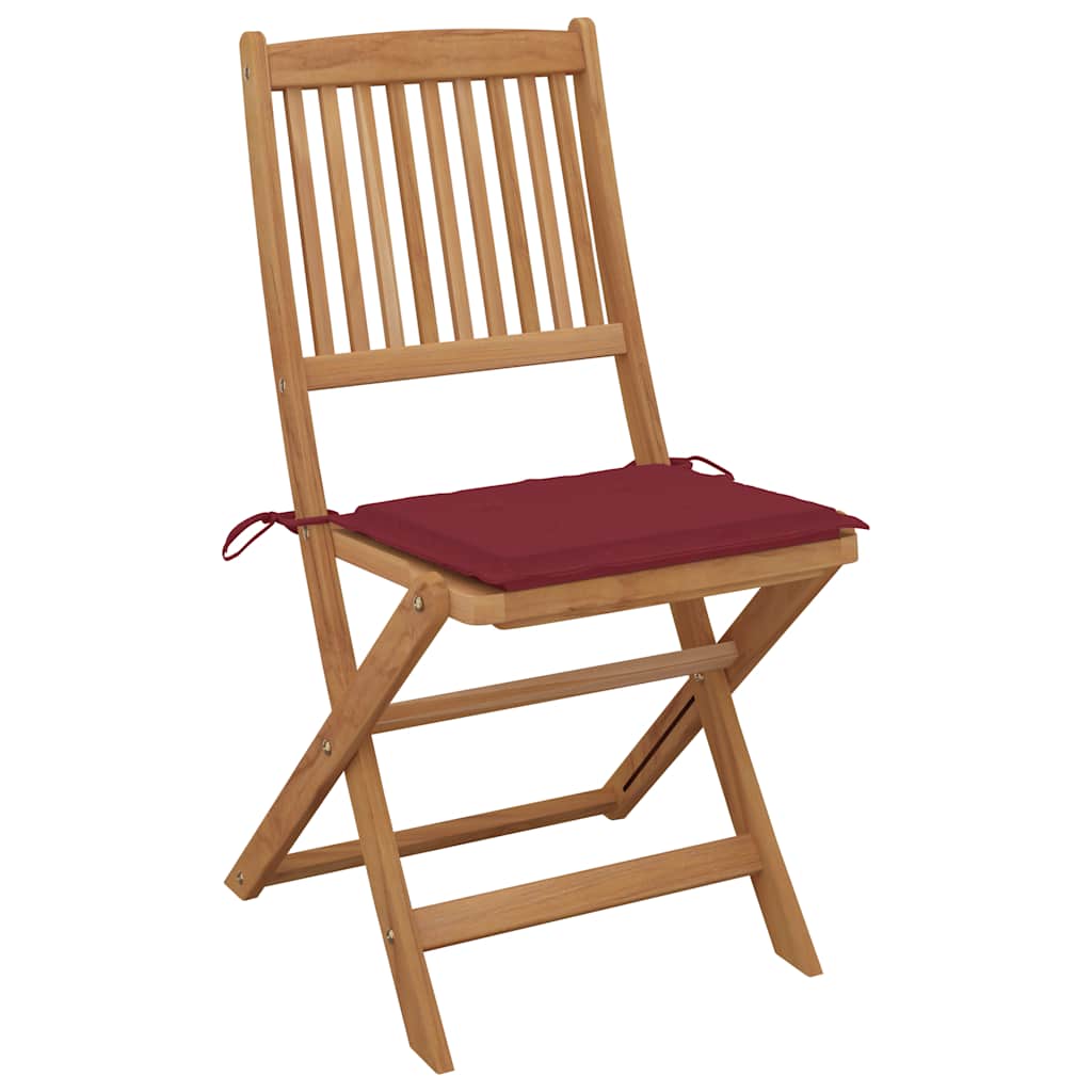 Tuinstoelen 2 st inklapbaar met kussens massief acaciahout is nu te koop bij PeponiXL, paradijselijk wonen!