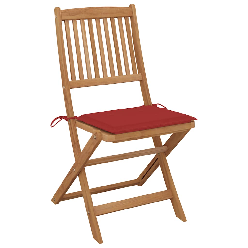 Tuinstoelen 4 st inklapbaar met kussens massief acaciahout is nu te koop bij PeponiXL, paradijselijk wonen!