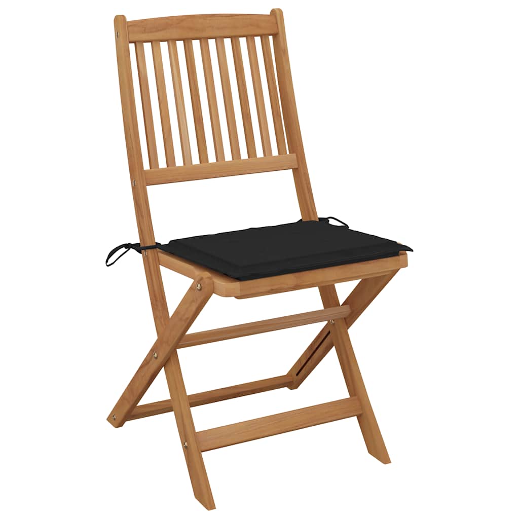 Tuinstoelen 4 st inklapbaar met kussens massief acaciahout is nu te koop bij PeponiXL, paradijselijk wonen!