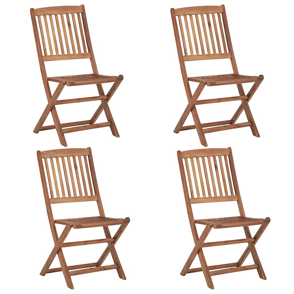 Tuinstoelen 4 st inklapbaar met kussens massief acaciahout is nu te koop bij PeponiXL, paradijselijk wonen!
