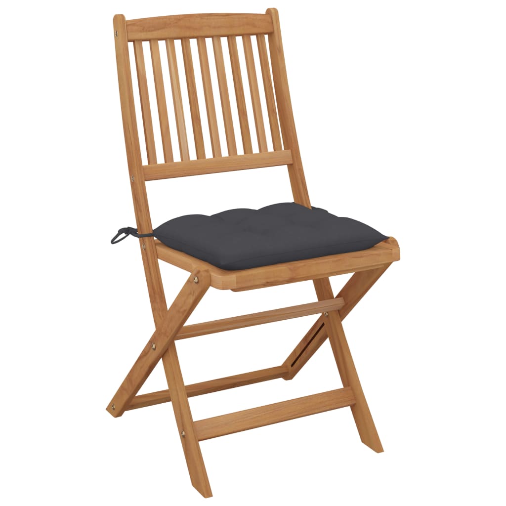 Tuinstoelen 4 st inklapbaar met kussens massief acaciahout is nu te koop bij PeponiXL, paradijselijk wonen!