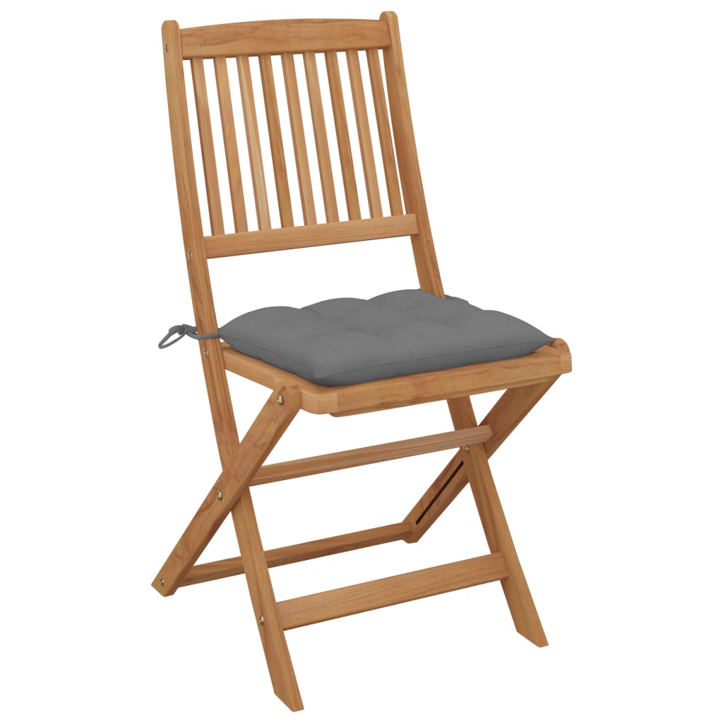 Tuinstoelen 4 st inklapbaar met kussens massief acaciahout is nu te koop bij PeponiXL, paradijselijk wonen!