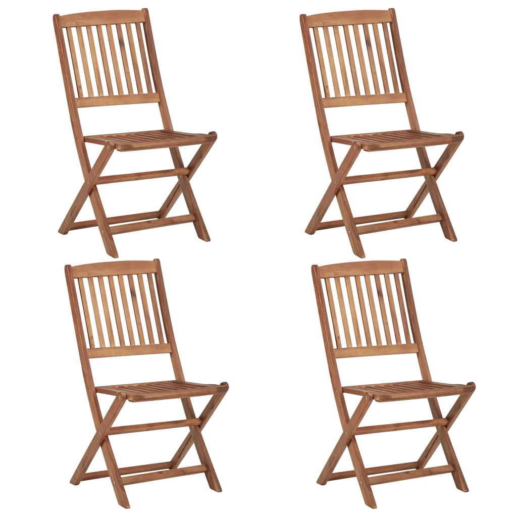 Tuinstoelen 4 st inklapbaar met kussens massief acaciahout is nu te koop bij PeponiXL, paradijselijk wonen!