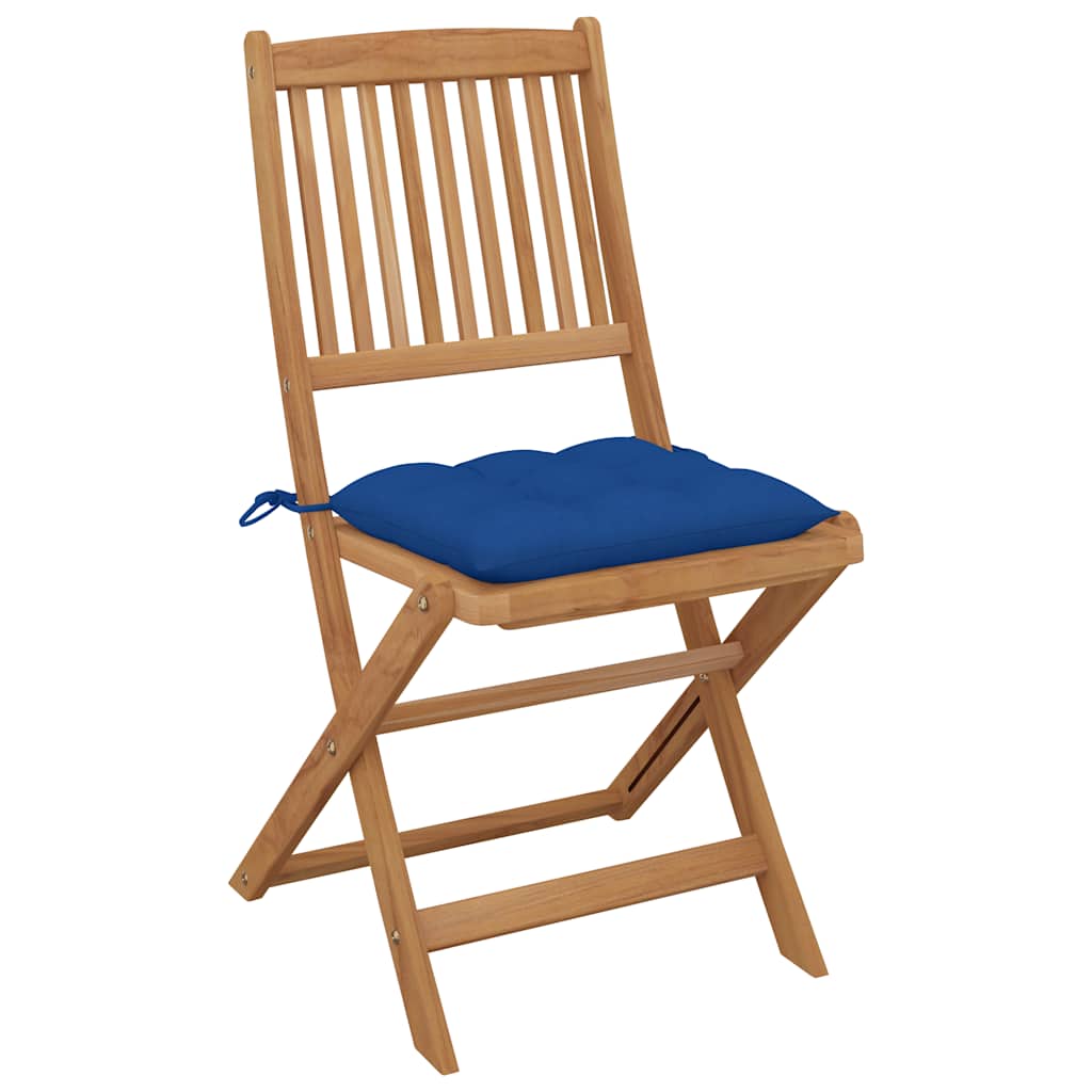 Tuinstoelen 4 st inklapbaar met kussens massief acaciahout is nu te koop bij PeponiXL, paradijselijk wonen!