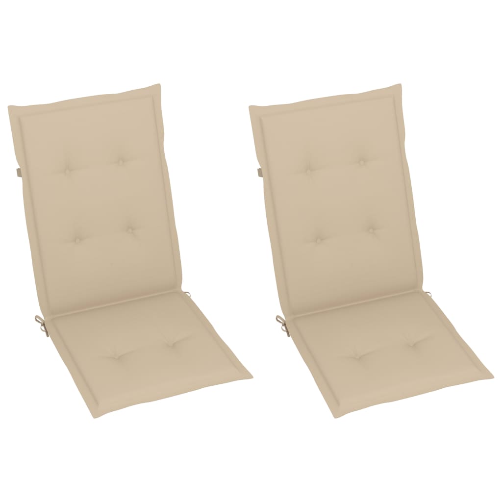 Tuinstoelen 2 st verstelbaar met kussens massief acaciahout is nu te koop bij PeponiXL, paradijselijk wonen!