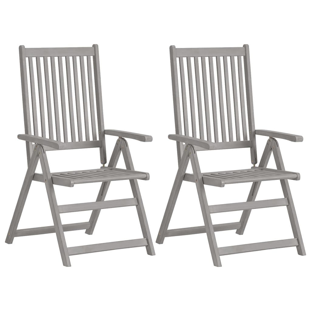 Tuinstoelen 2 st verstelbaar met kussens massief acaciahout is nu te koop bij PeponiXL, paradijselijk wonen!