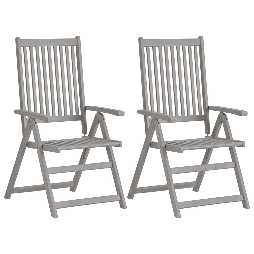 Tuinstoelen 2 st verstelbaar met kussens massief acaciahout is nu te koop bij PeponiXL, paradijselijk wonen!